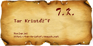 Tar Kristóf névjegykártya