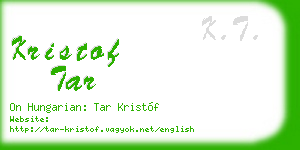 kristof tar business card